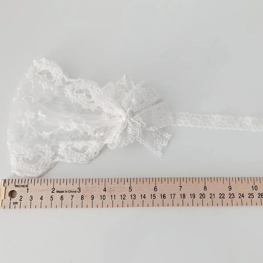 NWT Vintage Baby & Toddler Girls Headband Floral Lace Embroidery Boho Head Scarf
